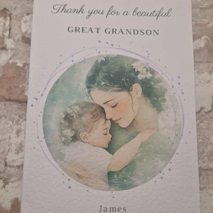 Merci pour une belle carte de petit-fils, une carte de naissance personnalisée, une carte de nouveau bébé garçon, une carte de nouveau bébé petit-fils, une carte de naissance, une carte pour un nouveau bébé