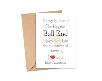 To my husband, funny valentines card, avalentines carrd, husband valentines card A5, boyfriend valentines card, humour valentines card