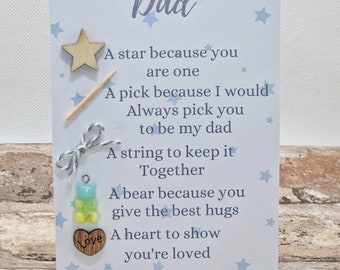 Dad father's day card, token i love gift, appreciation gift, father day gift for daddy, dad, birthday gift for dad, birthday card for dad