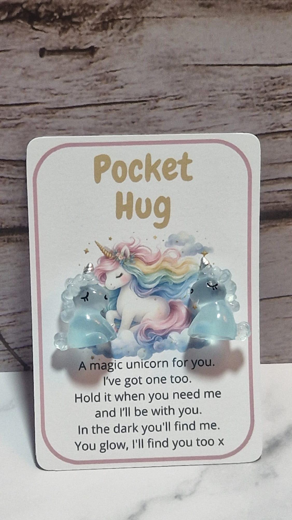 Glow in the Dark Unicorn Pocket Hug, Thinking of You Gift, Son
