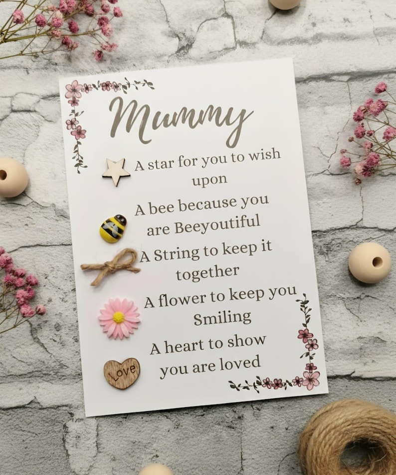 Mummy birthday card, token gift, appreciation gift, mothers day gift for mum, gift for mummy, birthday gift for mum, birthday gift for mum afbeelding 2