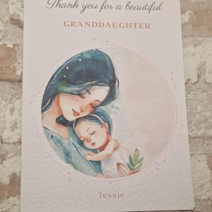 Merci pour une belle nouvelle arrière-petite-fille, une carte de naissance personnalisée, une nouvelle carte de bébé fille, une nouvelle carte de bébé, une carte de naissance, une carte pour un nouveau bébé