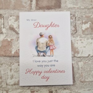 Je t'aime tel que vous êtes Carte de Saint-Valentin de papa à fille, carte de Saint-Valentin bracelet de souhaits, carte de Saint-Valentin A6 pour fille,