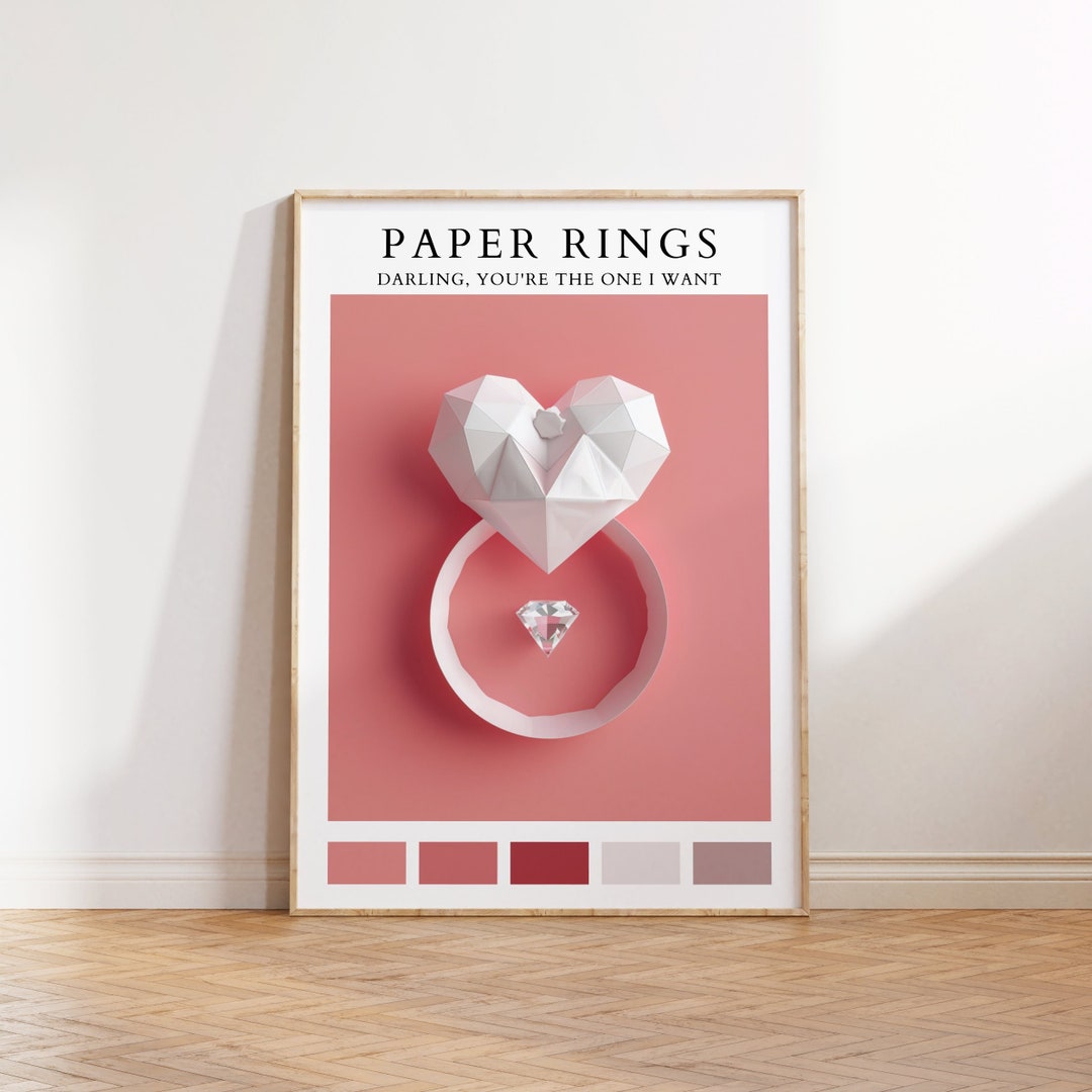 Paper Rings Poster, Darling, You're the One I Want, Modern Hic Wall Art ...
