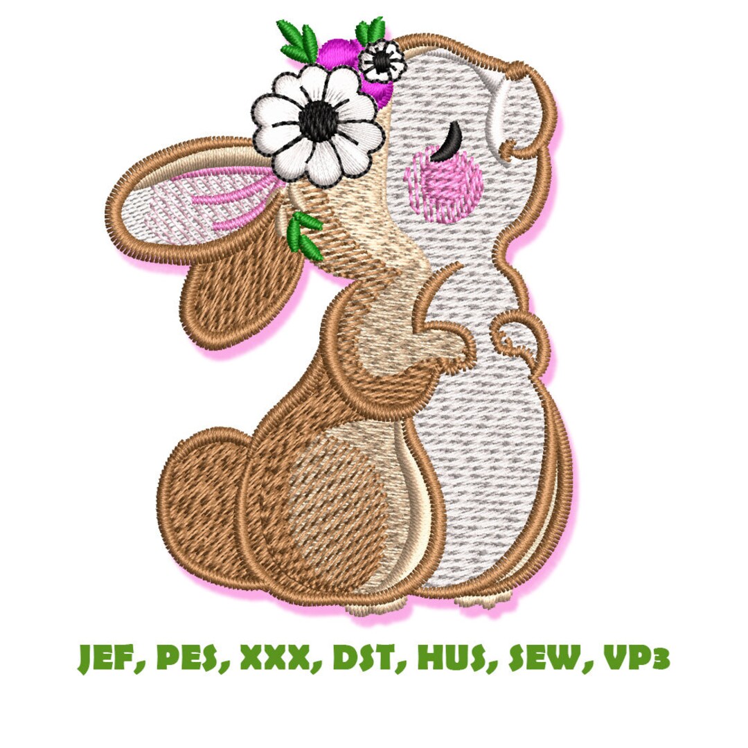 Rabbit Embroidery Design for Embroidery Machine 8cm High - Etsy
