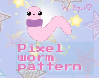 Worm cute simple pixel pattern for crochet projects