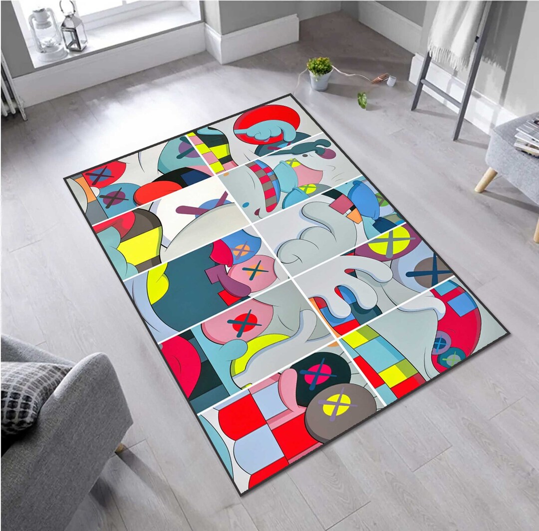 Abstract Kaws Rugkaws Art Kaws Art Rug Kaws Room Decor Etsy