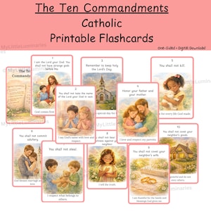 Catholic Ten Commandments Printable, Catholic Digital Download, Faith ...