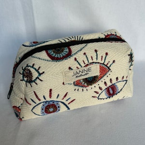 Kosmetiktasche Augen | beige | bunt