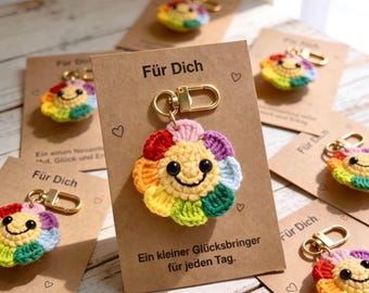 Lucky charm keychain farewell gift – Pocket Hug Sunflower as a token of encouragement or a small gift for a birthday or farewell