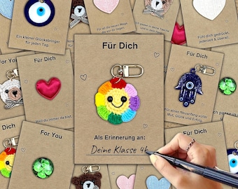 Lucky charm keyring farewell gift pocket hug nazar gift school enrollment school cone school kindergarten daycare student children