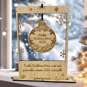 Personalisierte Weihnachtsdekoration aus Bambus Gravur - Weihnachtsgeschenk Idee Familie Freunde - Holz Ornament Weihnachten Dekoration 2025