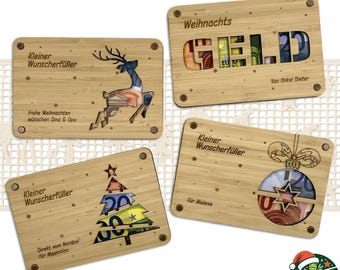 Personalized Christmas Money Gift | Wish Granter with Name – Christmas Gift for Family & Friends – Gift Idea Made of Bamboo
