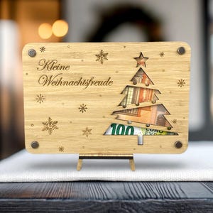 GELDGIFT gemaakt van bamboe - wensvervuller - kerstcadeau - geldcadeau Kerstmis - houten kaart - cadeaukaart houten kaart complete set