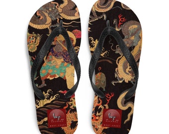 Chanclas unisex con diseño exclusivo de dragón chino y serpiente (tallas S, M y L)