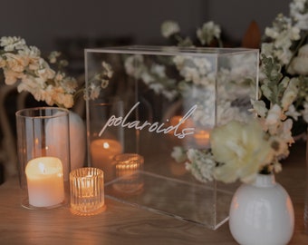 polaroid box | clear acrylic polaroid box | wedding polaroid box
