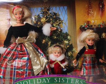 Holiday Sisters Barbie Kelly Stacie Gift Set (1998) - Etsy