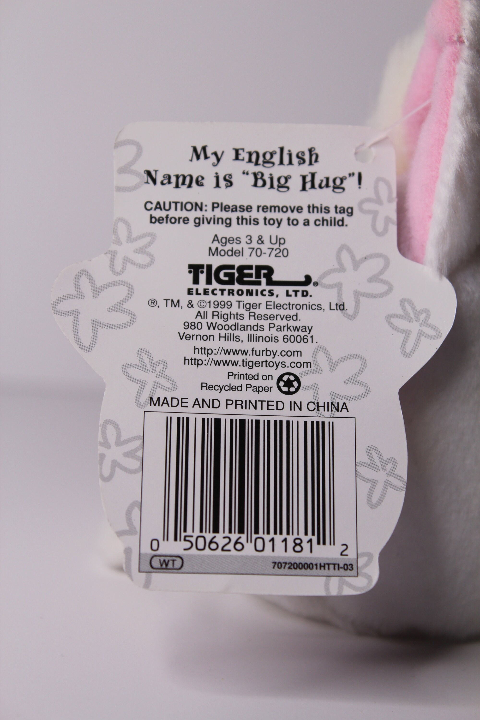 Furby Snowball (white With Pink Ears) 70-800 (1998) (NRFB - Not