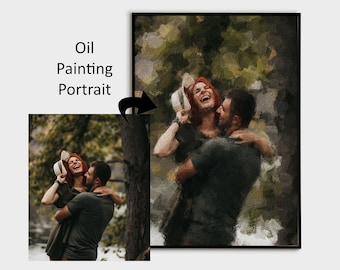 CUSTOM Oil Paint Portrait Personalized Gift Oil Painting from Photo Couple Painting Wedding Gift Wedding Day Anniversary Gift Painting