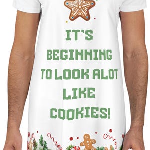 Christmas Cookies Apron, Santa Apron, Holiday Baking Gift, Kitchen Cooking Accessory