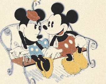 Mickey & Minnie Cotton Woven Blanket - Vintage Throw