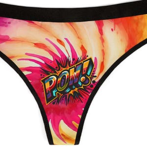 Tie-Dyed Comic Book Thong, Superhero Lingerie
