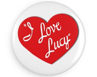 Button Magnet - I Love Lucy magnets, Round Fridge Magnet, TV Show Fan Decor, Vintage Comedy Gift, Retro Kitchen Decor, Set of 2, 10 Pack