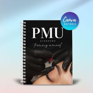 PMU-trainingshandleiding wenkbrauwen, microblading, ombre, poeder, bewerkbare wenkbrauwgids, permanente wenkbrauwen, digitaal e-boek, wenkbrauwvormgeving en -toewijzing