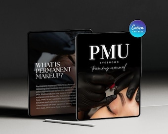 Manual de capacitación en micropigmentación de cejas, microblading, ombré, efecto polvo, guía de cejas editable, cejas permanentes, libro electrónico digital, diseño y mapeo de cejas.