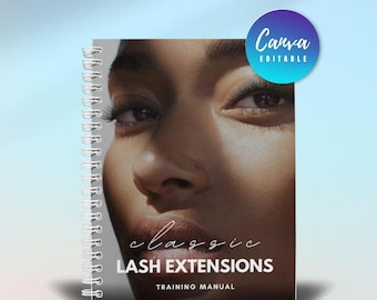 Classic Lash Training Manual, Editable Eyelash Extension Training Manual, Editable Lash Guide,Lash Tech Template,Custom Lash Training Manual