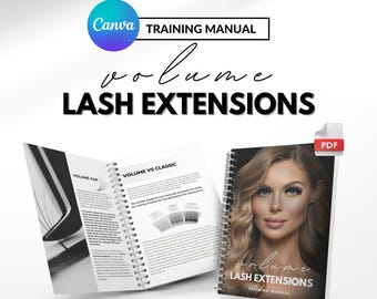 Volume Lash Training Manual, Editable Lash Guide, Eyelash Extension ebookl, Lash Tech Template, Custom Lash Training Manual