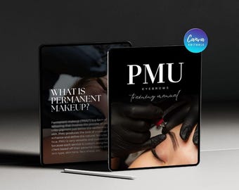 Manual de capacitación en micropigmentación de cejas, microblading, ombré, efecto polvo, guía de cejas editable, cejas permanentes, libro electrónico digital, diseño y mapeo de cejas.