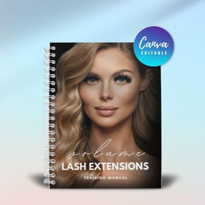 Volume Lash Training Manual, Editable Lash Guide, Eyelash Extension ebookl, Lash Tech Template, Custom Lash Training Manual