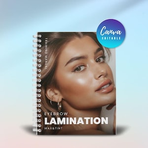 Professional Brow Lamination Training Manual, Eyebrow Waxing and Tinting, Editable Brow Training Guide with Certificate Template