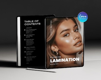 Editable Brow Lamination Training Manual, Eyebrow Waxing and Tinting, Editable Brow Guide with Certificate Template, Brow ebook,Esthetician