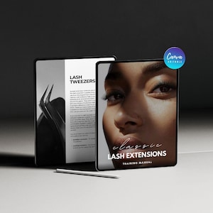 クラシックまつげトレーニングマニュアル、編集可能なまつげエクステトレーニングマニュアル、編集可能なまつげガイド、まつげエクステテンプレート、カスタムまつげトレーニングマニュアル