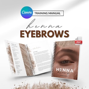 Henna Brows-trainingshandleiding, e-boek wenkbrauwcursus, bewerkbare handleiding wenkbrauwtraining voor studenten, docenten, wenkbrauwcursus, directe download