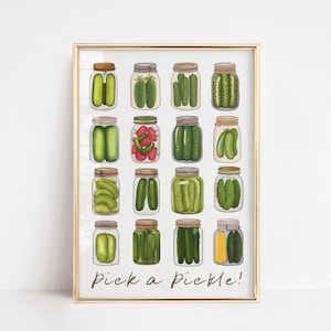 GÜRTELGÜRTEL | Spaß Retro Vintage Essen Zuhause Poster | Wandkunst Wohnzimmer Esszimmer | Haus Dekor | Wählen Sie eine Pickle!