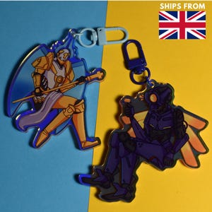 Ultrakill Acrylic Charms, V1, Gabriel, Double Sided Acrylic Rainbow Charm, Ita bag, Keyring, Keys accessory
