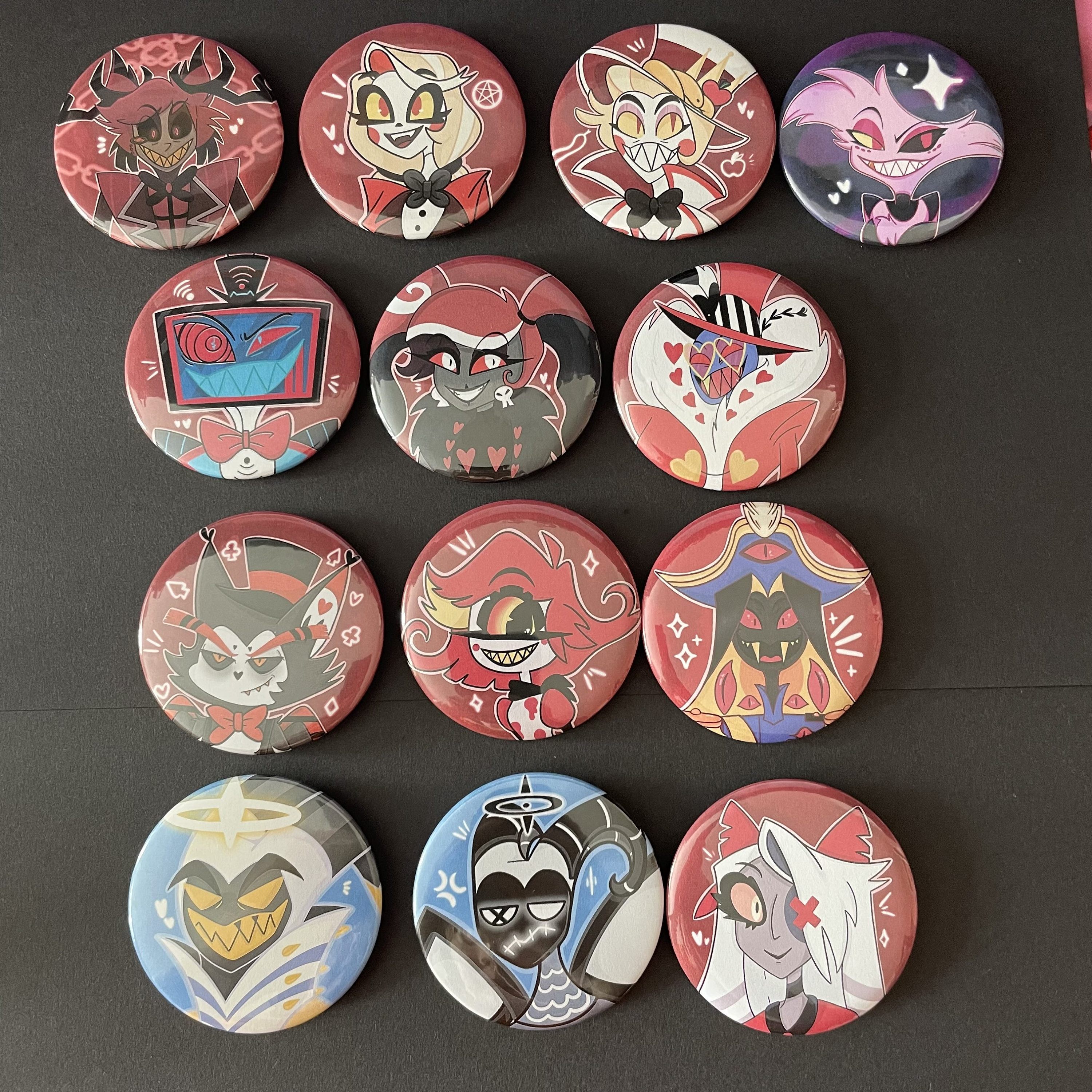 Hazbin Hotel Character Badges, Handmade 58mm Buttons - Etsy