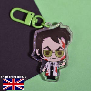 Re-Animator Herbert West Acrylic Charm: Double Sided Sparkle Keyring