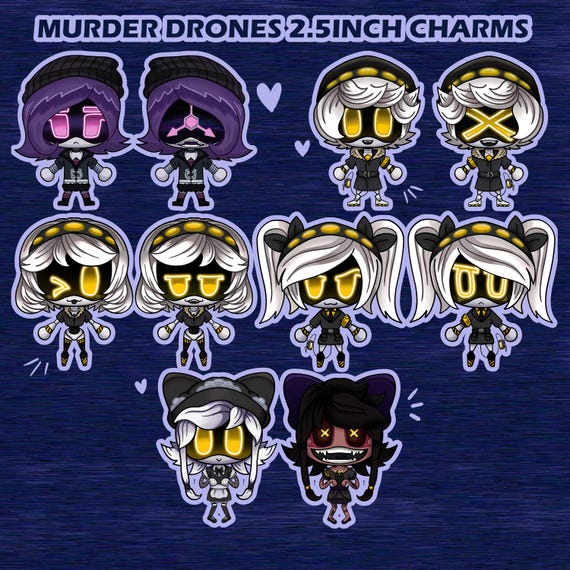 Murder Drones Charms (Read Description): Uzi, Cyn, N, J, V