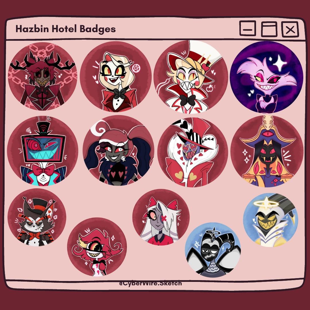 Hazbin Hotel Character Badges, Handmade 58mm Buttons - Etsy
