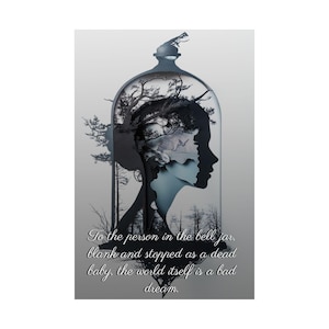 The Bell Jar Art Print, Sylvia Plath Zitat Poster, feministische Literatur Dekoration, Dark Academia Wandkunst, Symbolismus Kunstwerk, 1960er Jahre