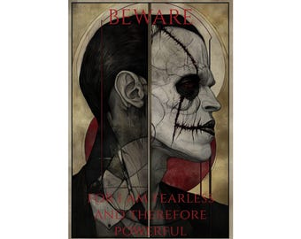 Frankenstein Gothic Poster, Dark Wall Art, Mary Shelley Print