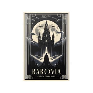 Barovia Reise Poster, Dungeons und Drachen Kunst, Fantasy RPG, Shadowfell Druck, Tabletop Gaming Enthusiast Geschenk, Art Deco Wanddekoration, DnD