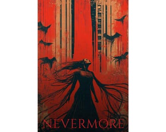 The Raven Gothic Poster: Edgar Allan Poe Art, Dark Victorian Print