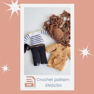 Patrón de ropa de muñeca a crochet - Estilo francés (PDF descargable)