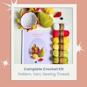 Amigurumi Stapel-Obst Häkelpackung, komplettes Garnpaket, Montessori-Spielzeug