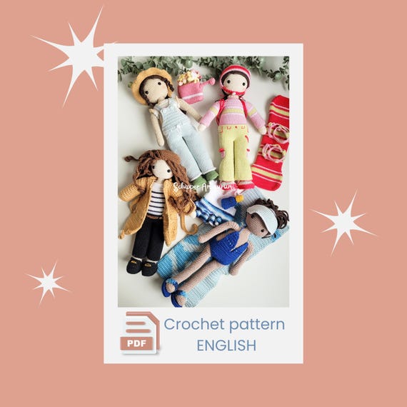 dress up dolls amigurumi crochet patterns Mini Dress up Dolls Amigurumi Patterns Bundle. Pdf Crochet Pattern